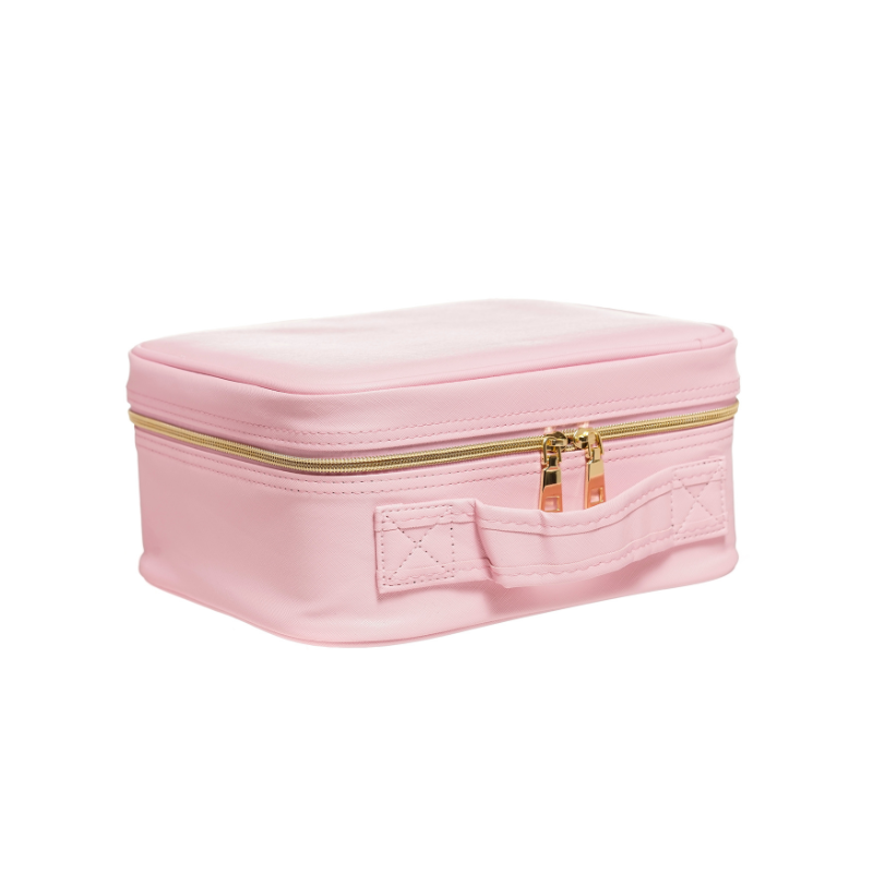 Maleta Cosmetiquero Organizador De Maquillaje Con Espejo LED - Rosado